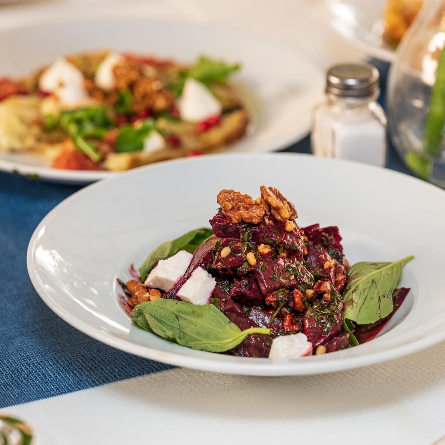 Beet salad with walnuts and feta