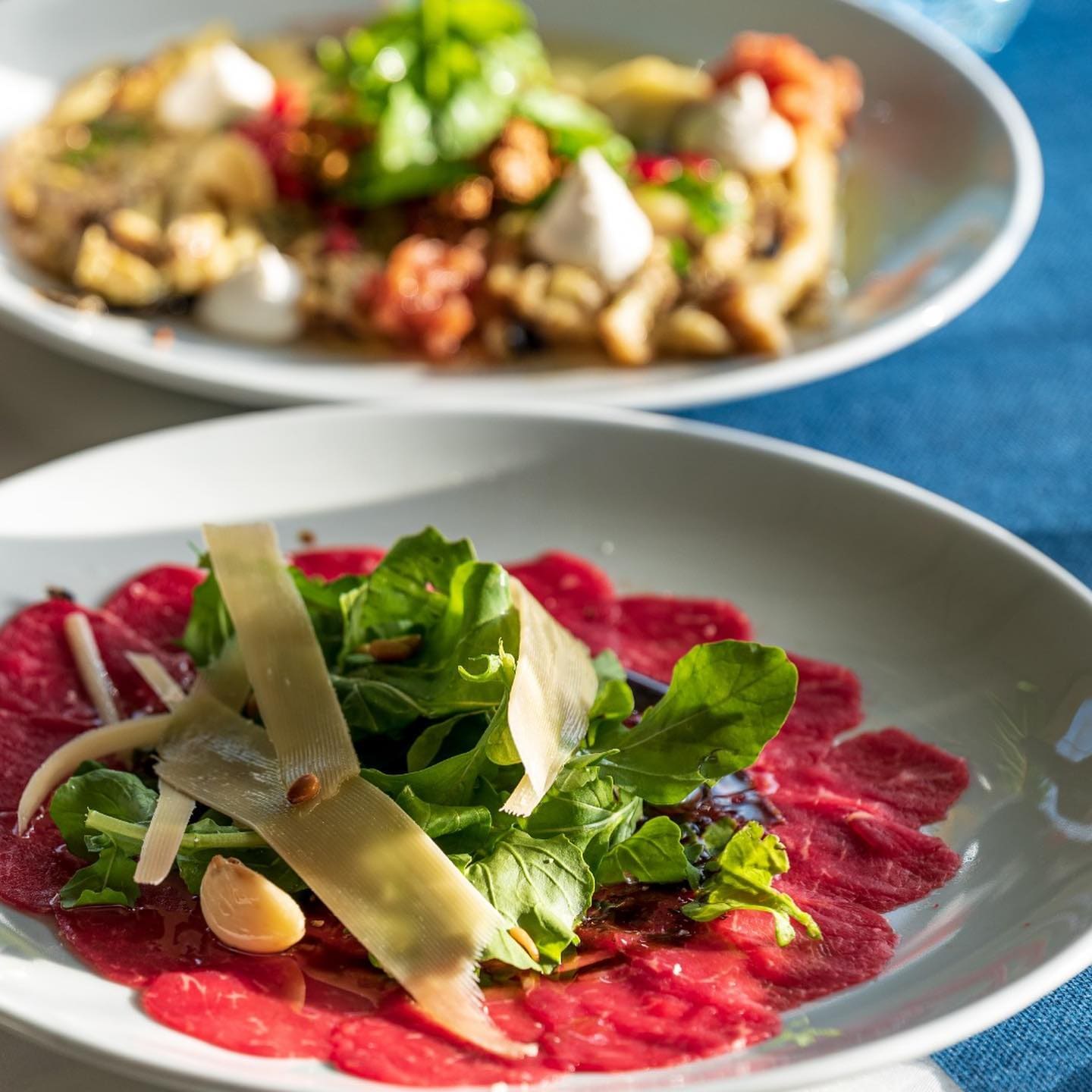 Beef carpaccio with arugula and parmesan